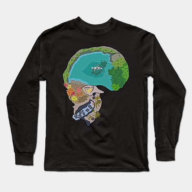 Skull Lake Long Sleeve T-Shirt by zody